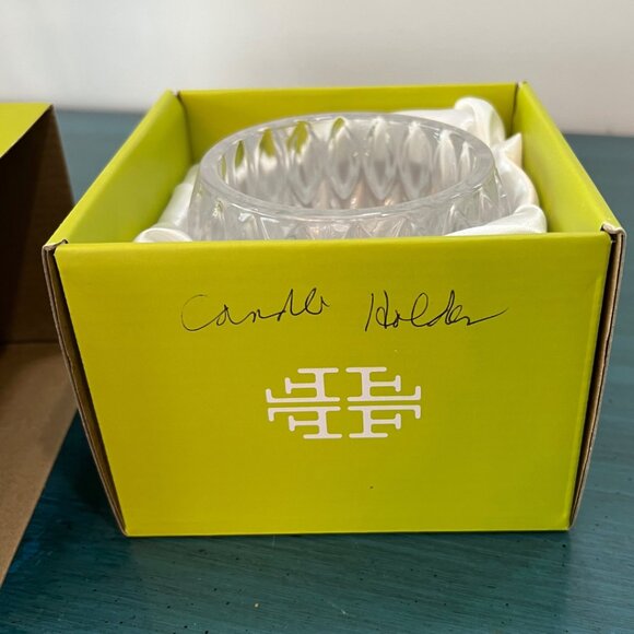 Fitz & Floyd Crystal Teardrop Votive Candle Holder Textured in Original Box - Picture 6 of 9